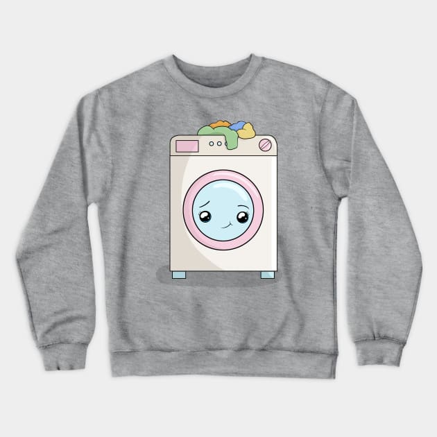 Kawaii Washing Machine Crewneck Sweatshirt by valentinahramov